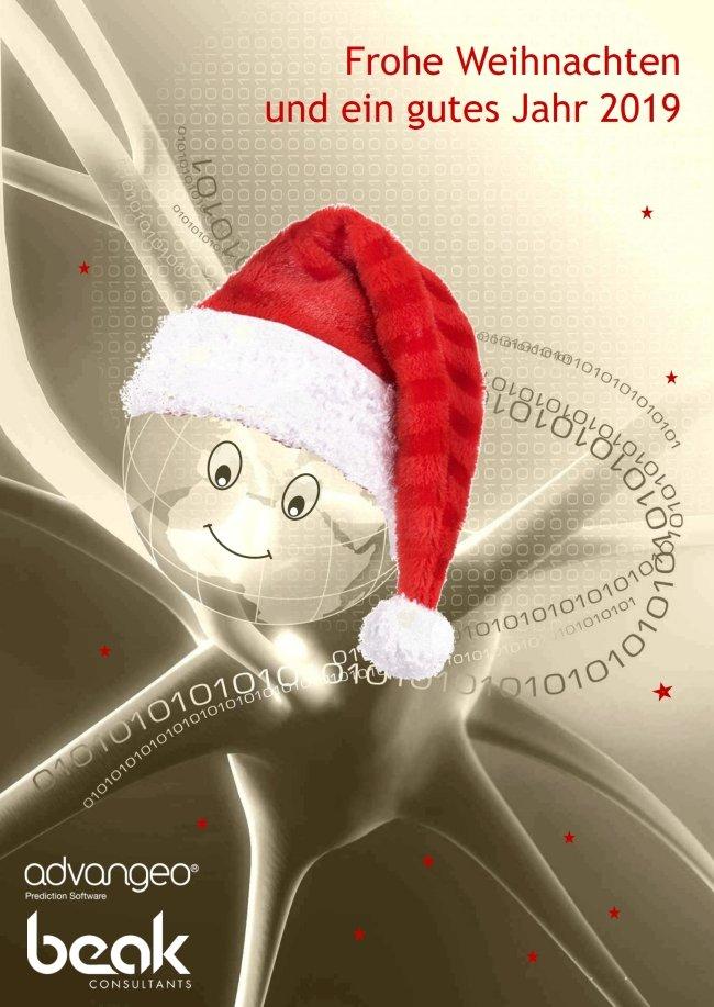 Beak sendet Weihnachtsgrüße 2018 und wünscht ein gesundes und erfolgreiches neues Jahr 2019