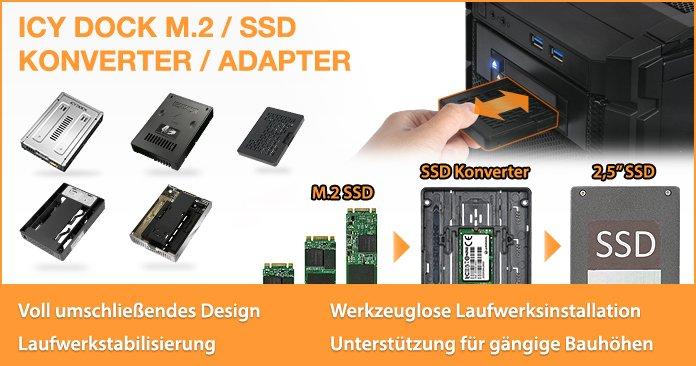 Leitfaden: M.2 und 2,5 Zoll SSD Konverter / Adapter