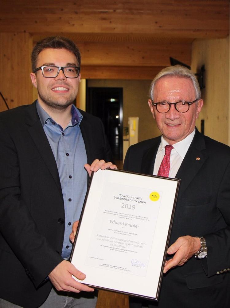 Binder-Optik-Preis für Kontaktlinsen aus dem 3D-Drucker