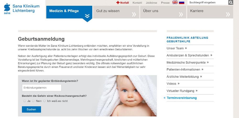 Online-Geburtsanmeldung in Berlin