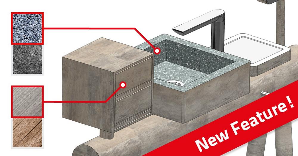Neuheit: Realistische Darstellung von Komponenten dank individueller Texturen & Materialeigenschaften in Produktkataloge
