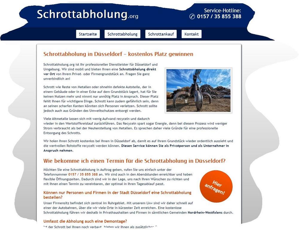 Schrottabholung Düsseldorf – Schnelligkeit und bester Service