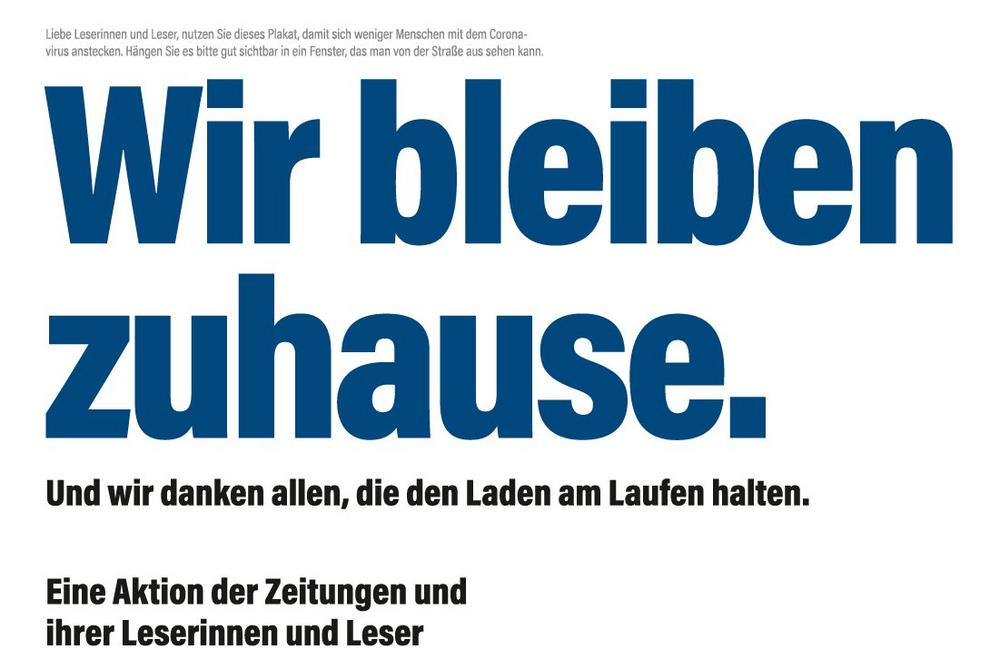„Wir bleiben zuhause. Und wir danken allen, die den Laden am Laufen halten“