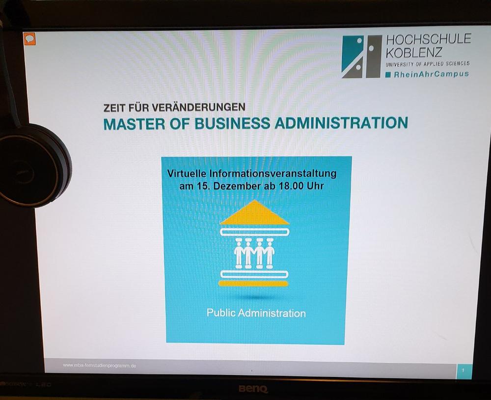 Virtuelle Fragestunde: MBA Public Administration
