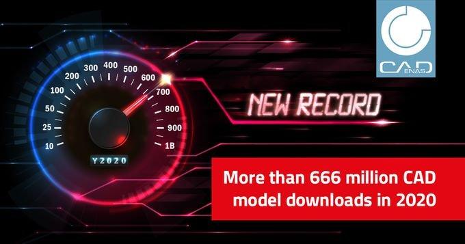 666 millions de téléchargements de modèles CAO en 2020 : Les catalogues de fabricants générés par CADENAS atteignent leur vitesse maximum