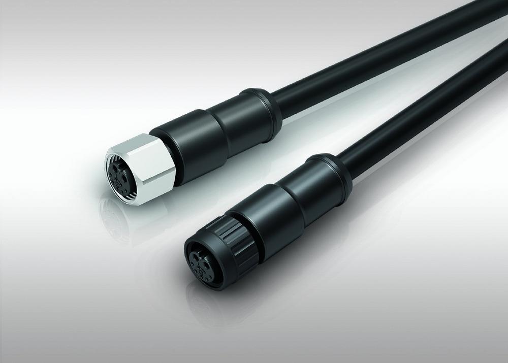 New M12-A connector combines power and signal contacts