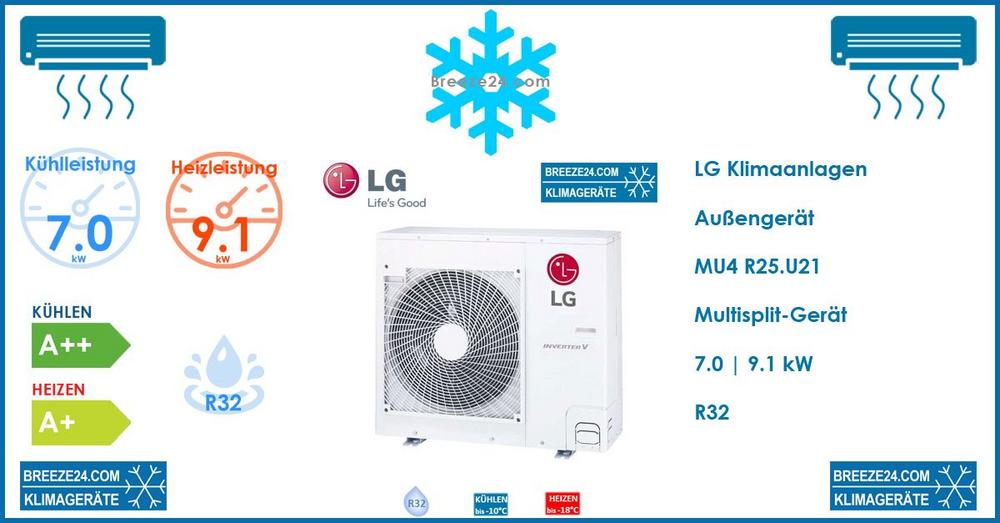 LG Electronics Klimaanlagen Außengerät 7,0 kW – MU4 R25.U21 Multi-Split R32