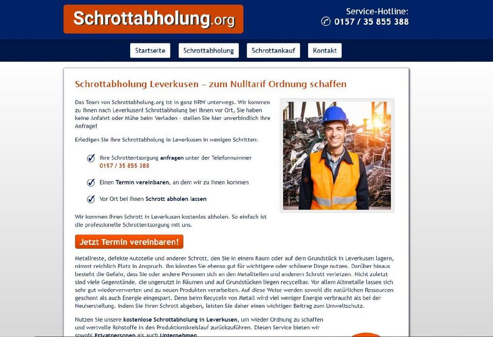 Die Schrottabholung in Leverkusen entsorgt Ihren Metallschrott