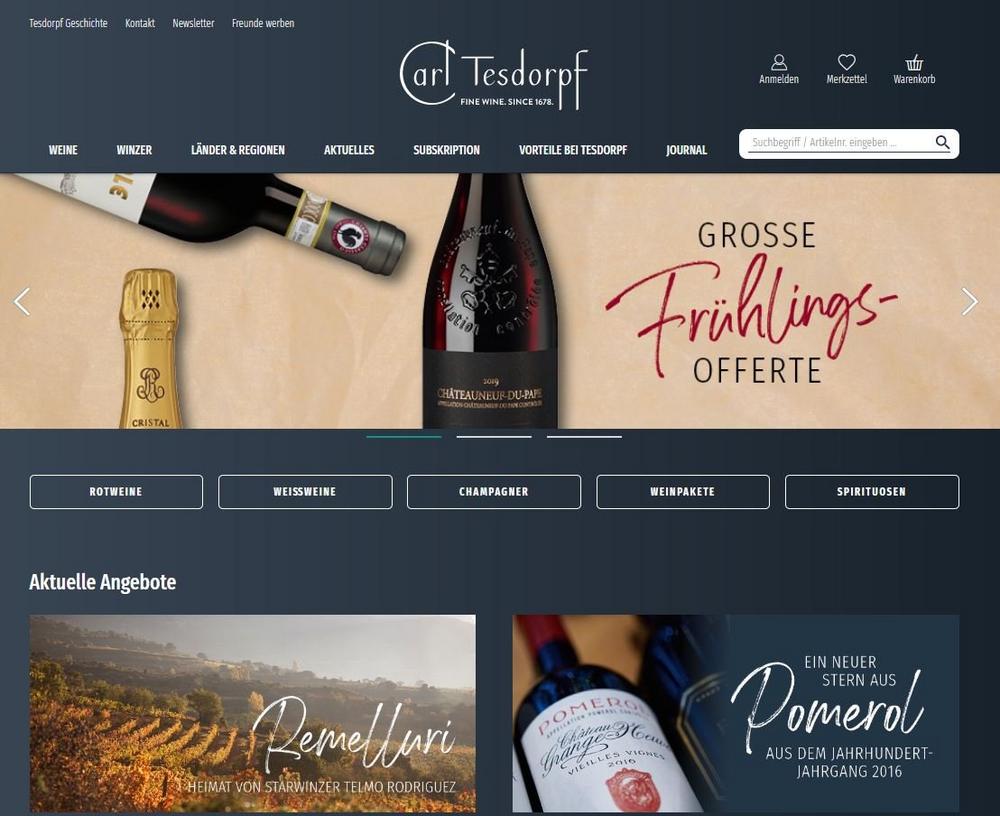 Tesdorpf mit neuem Online-Shop von novomind