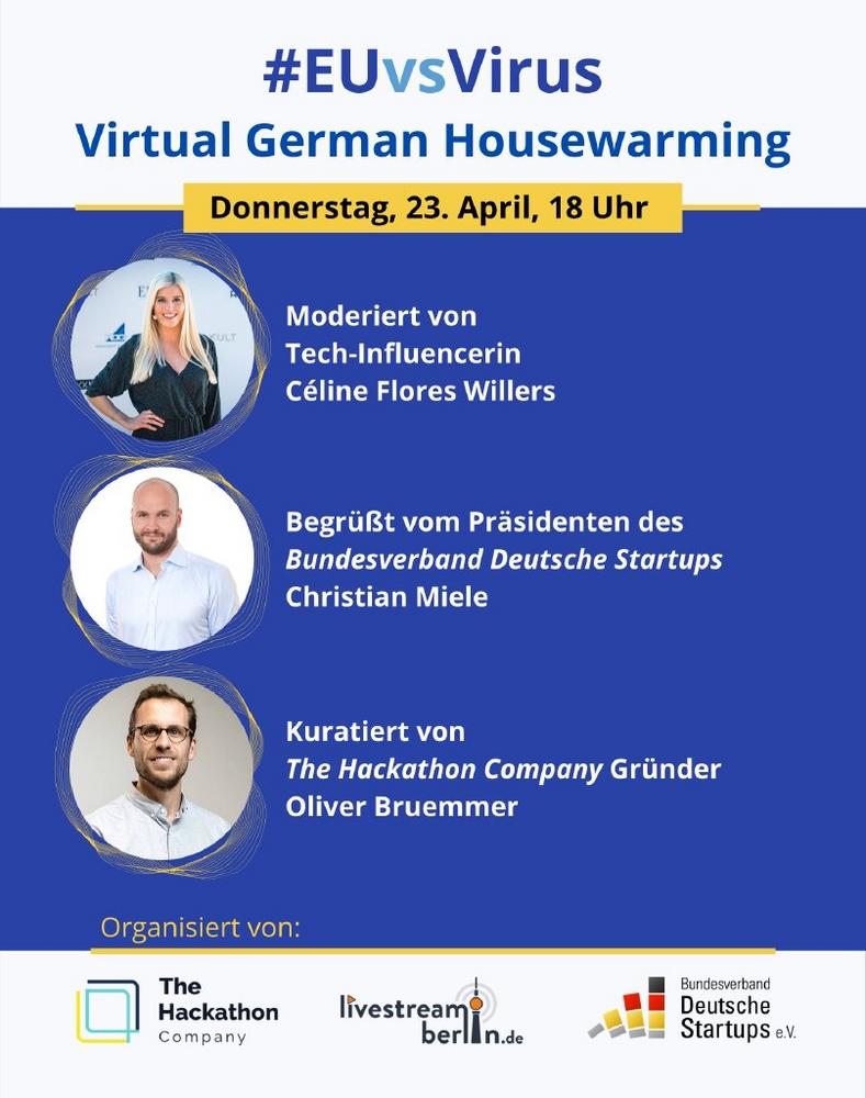Einladung zum Eröffnungsevent am 23. April 2020 um 18:00 Uhr: Größter EU-Hackathon #EUvsVirus startet