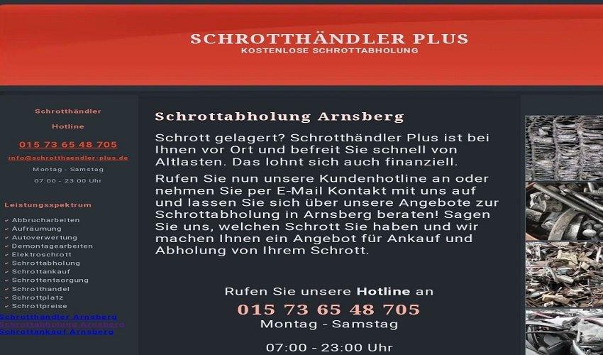 Schrotthändler Arnsberg ermöglicht Ihnen die kostenlose Schrottabholung