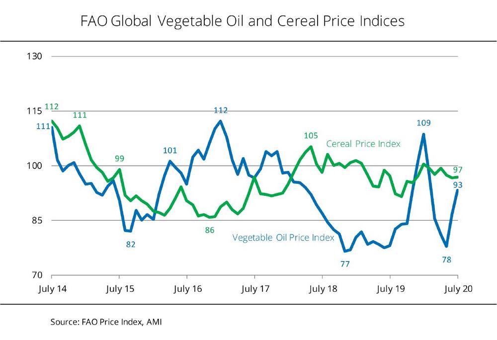 FAO vegetable oil price index increased yet again