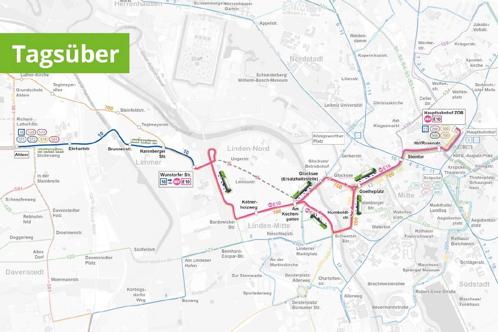 Bauarbeiten auf der Stadtbahnlinie 10: Zweite Umleitungsphase für den Ersatzverkehr mit Bussen