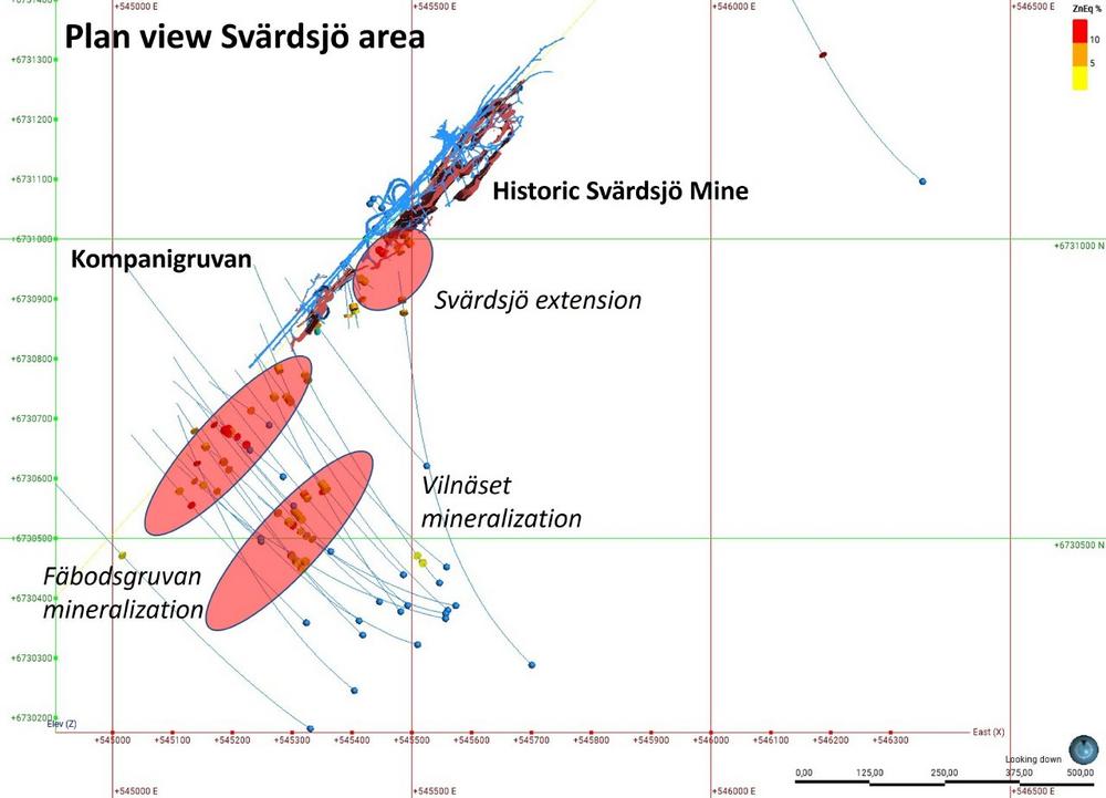 District Reports on Historic Drill Results from the Svärdsjö Property Including 15.6 m at 13.3% ZnEq