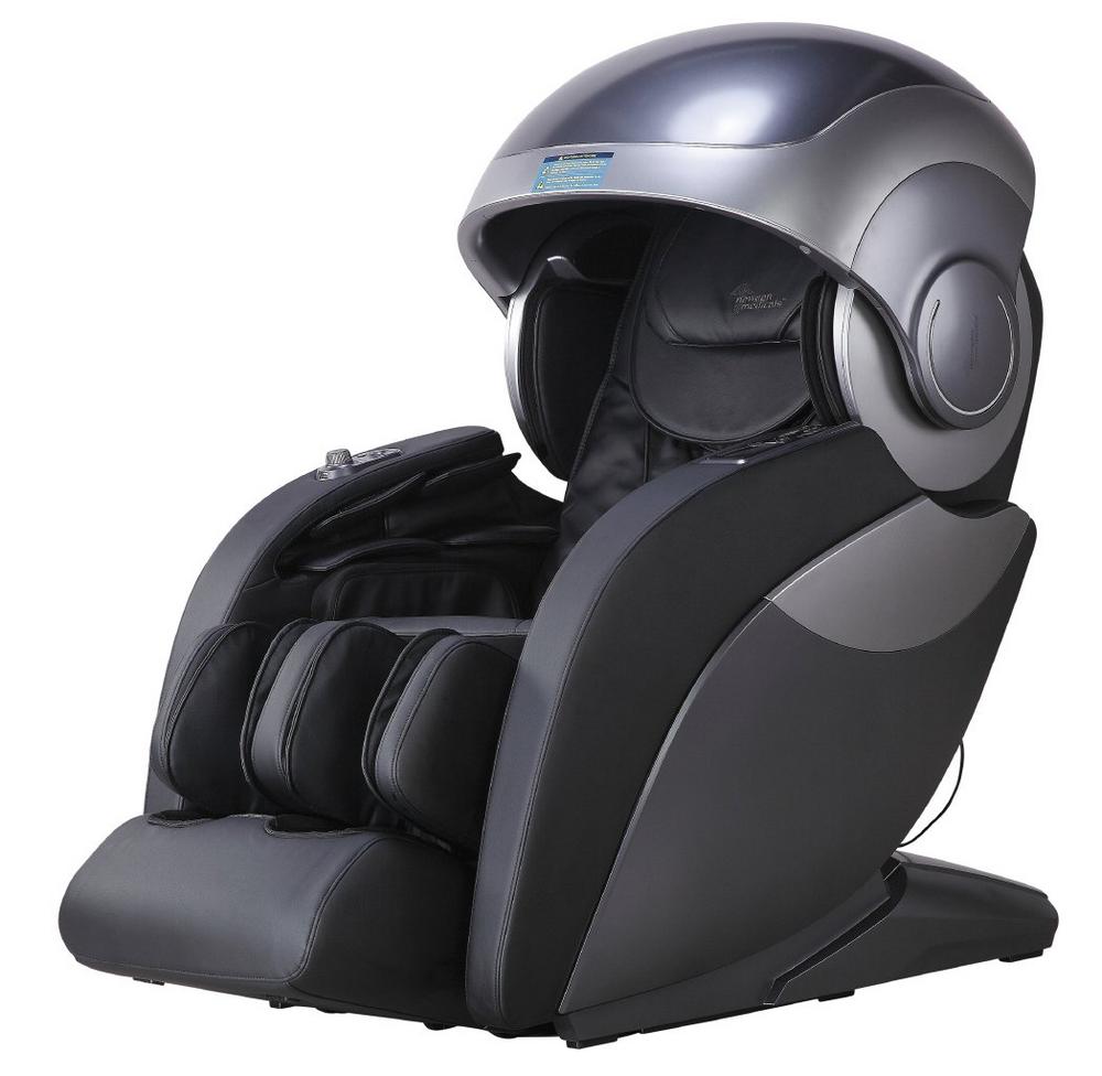 newgen medicals Luxus-Ganzkörper-Massagesessel GMS-250, Space-Cover, Bluetooth, App, schwarz