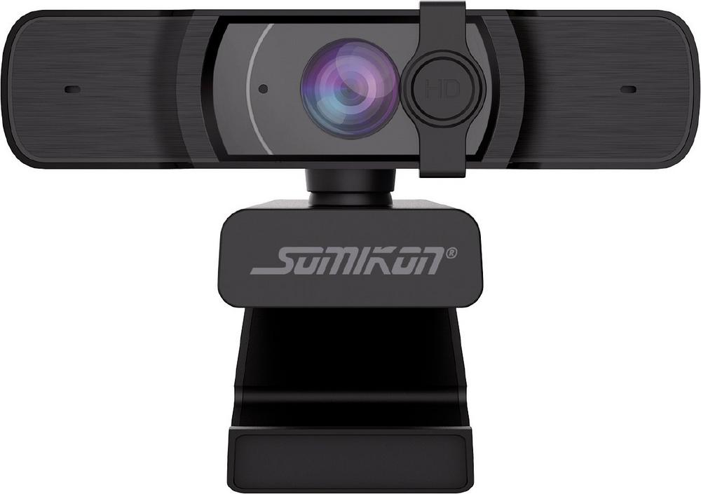 Somikon Full-HD-USB-Webcam mit Autofokus und Dual-Stereo-Mikrofon, 60 B./Sek.