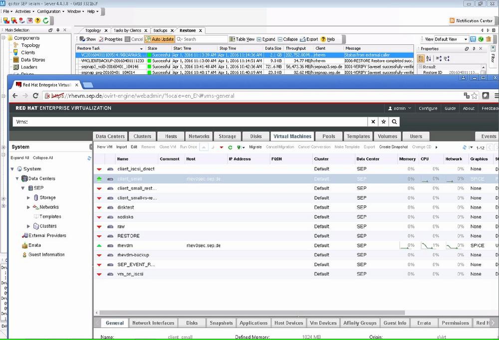 SEP sesam ist zertifizierte Backup-Lösung für SAP HANA auf Red Hat Virtualization