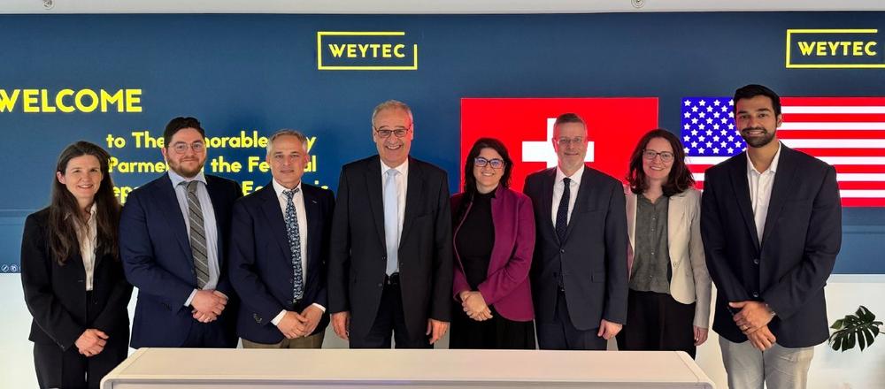 On US tariff policy: Swiss Federal Councilor Guy Parmelin visits Swiss technology firm WEY Technology Inc. in Washington