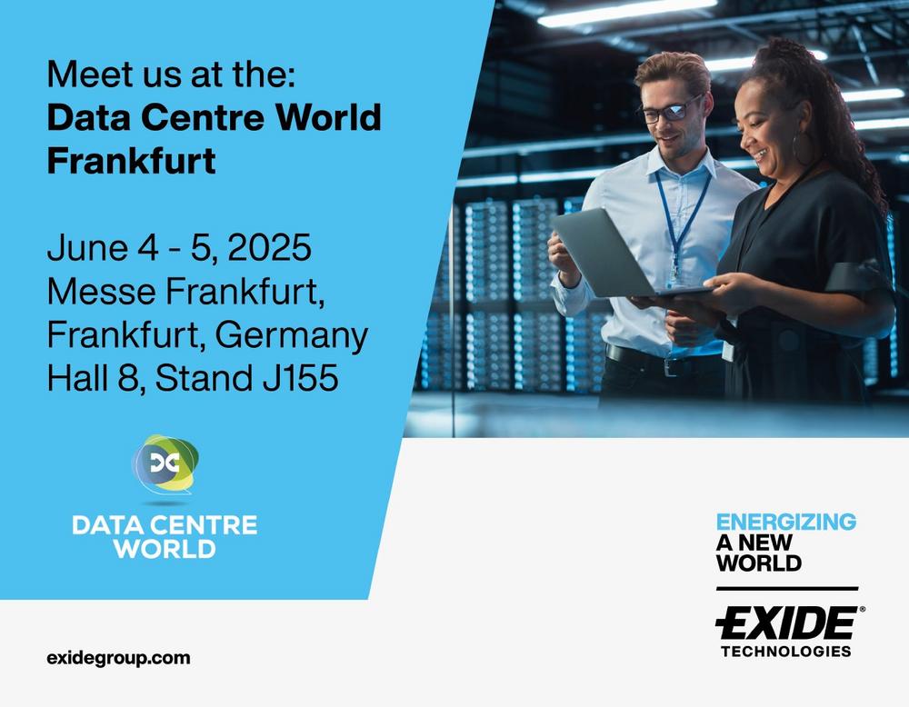Exide Technologies to present latest energy storage solutions for data center applications at Data Centre World Frankfurt
