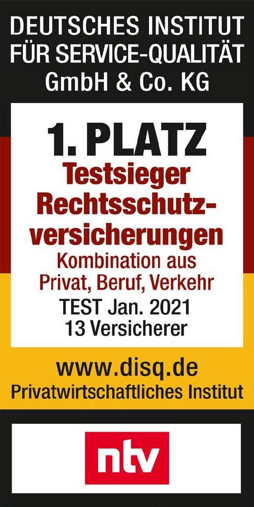 AUXILIA ist klarer Testsieger unter den Rechtsschutzversicherern