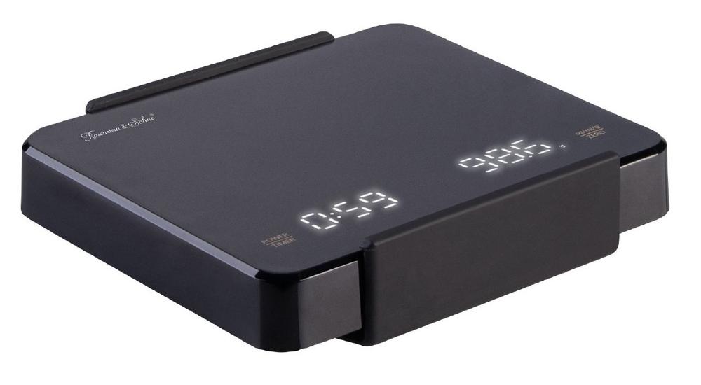 Rosenstein & Söhne Mini-Espresso- und Pour-Over-Waage, Timer, Dual-Display, Akku, USB-C
