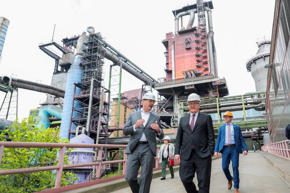 German President Frank-Walter Steinmeier visits thyssenkrupp Steel to find out how the transformation at thyssenkrupp Steel is progressing