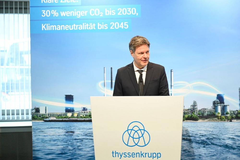 Bundesminister für Wirtschaft und Klimaschutz Robert Habeck besucht thyssenkrupp: Wasserstofflösungen entlang der gesamten Prozesskette als Motor der Klimawende