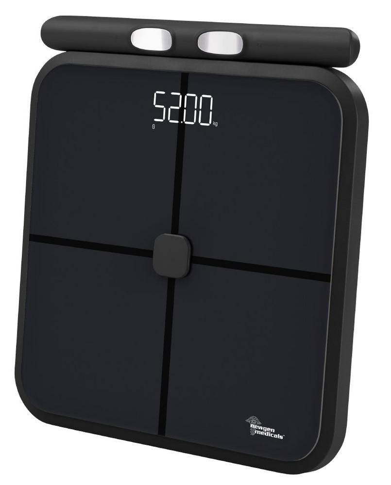 newgen medicals Digitale Körperfettwaage mit Handsensoren, Bluetooth-App, 8 Elektroden