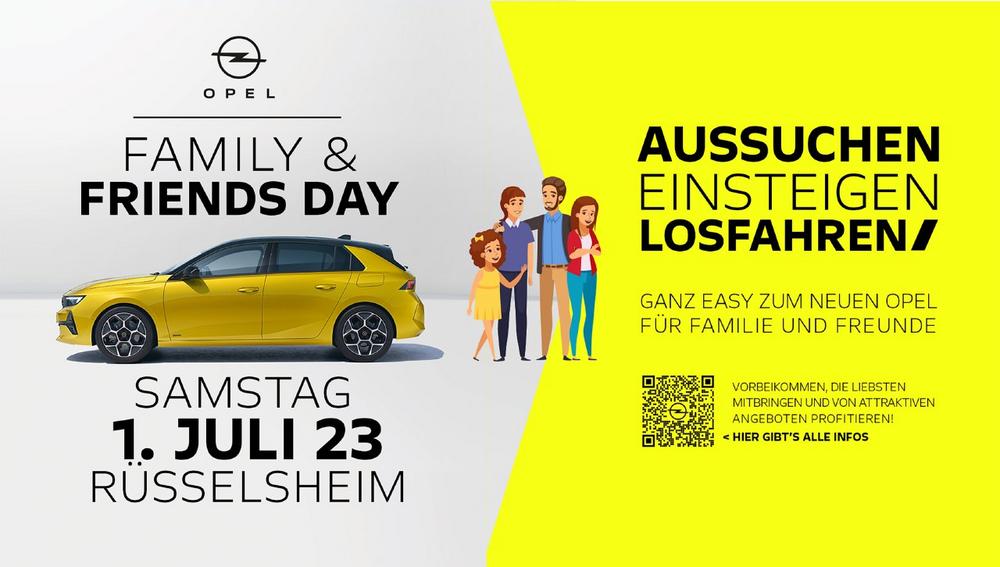 Aussuchen, einsteigen, losfahren: Beim „Opel Family & Friends Day“ am 1. Juli 2023