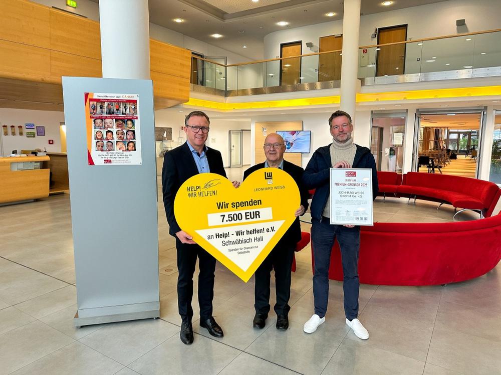 LEONHARD WEISS unterstützt Verein HELP! – Wir helfen! e.V. mit 7.500 Euro