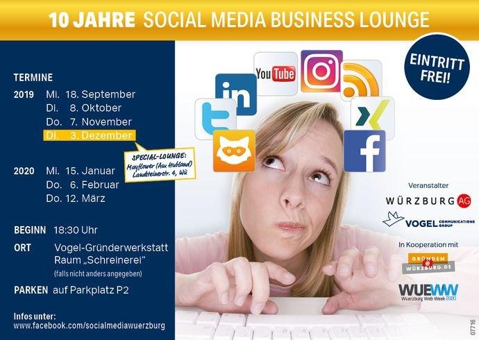„Social Media Business Lounge“ – Jubiläumsstaffel startet am 18.9.2019