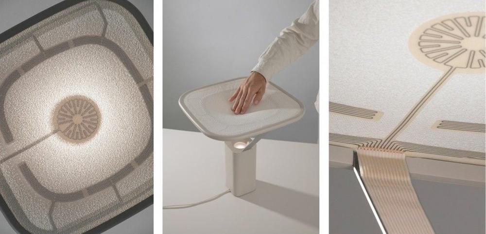 Soft Interfaces: Textilintegrierte, taktile Lichtsteuerung durch druckbare Flüssigmetalltinte