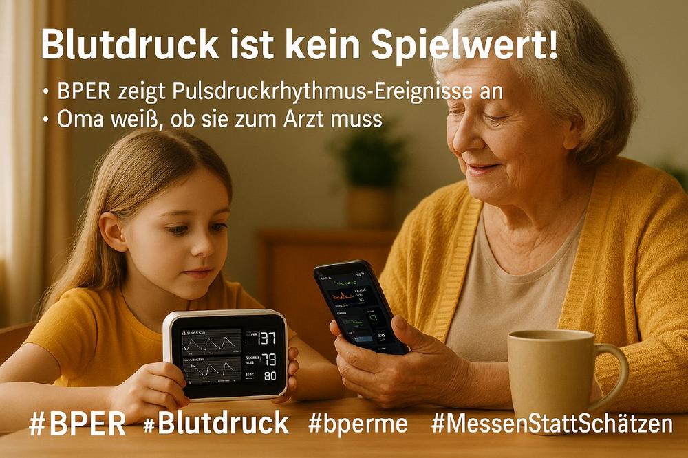 Pulsdruckrhythmus sichtbar durch bper.me – Blutdruck ist kein Spielwert