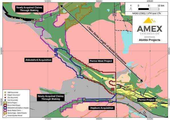 Amex kann seine Landposition mehr als verdoppeln und kontrolliert nun 500 km² in der Region Abitibi