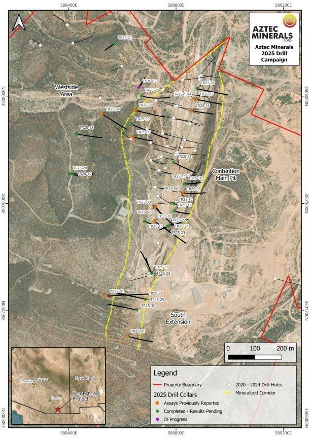 Aztec erweitert Bohrprogramm auf Projekt Tombstone in Arizona