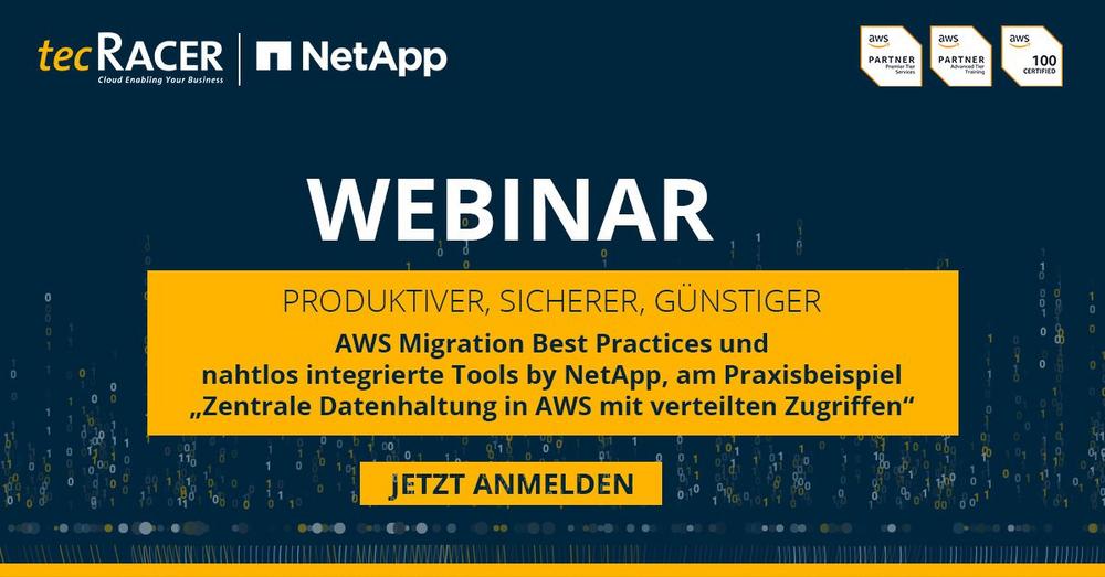 AWS Migration Day – AWS Migration Best Practices und nahtlos integrierte Tools by NetApp (Webinar | Online)