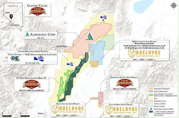 Sienna Resources schließt Joint-Venture-Vereinbarung zur Erprobung des Potenzials für Lithiumsoleentdeckungen im tiefen Becken im Clayton Valley, Nevada