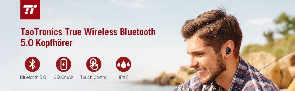 Bluetooth kabellose Kopfhörer von TaoTronics ermöglichen eine Wiedergabezeit von einer Woche