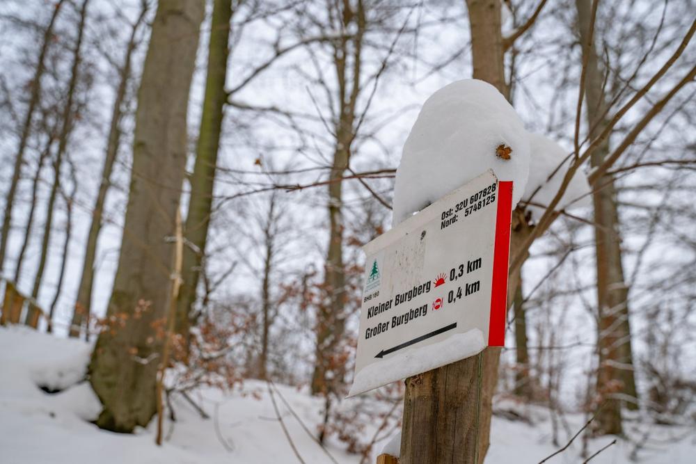 Sonnenweg im Winterzauber und Sachsenbrunnen