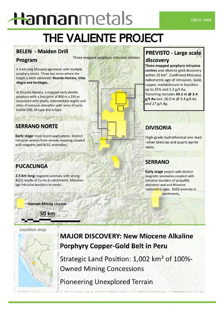 Hannan Provides Update on First-Ever Drilling of Back-Arc Porphyry and Epithermal Targets in Peru