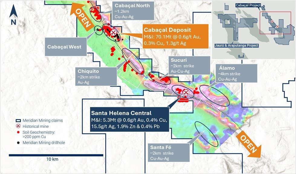 Meridian Updates Resources for Cabaçal and Santa Helena Central Deposits
