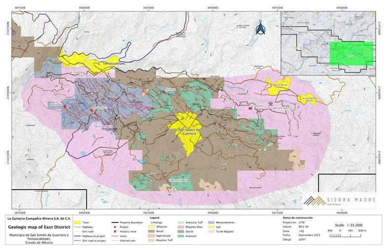 Sierra Madre starts US$3.5 million exploration program at the east district of Guitarra project