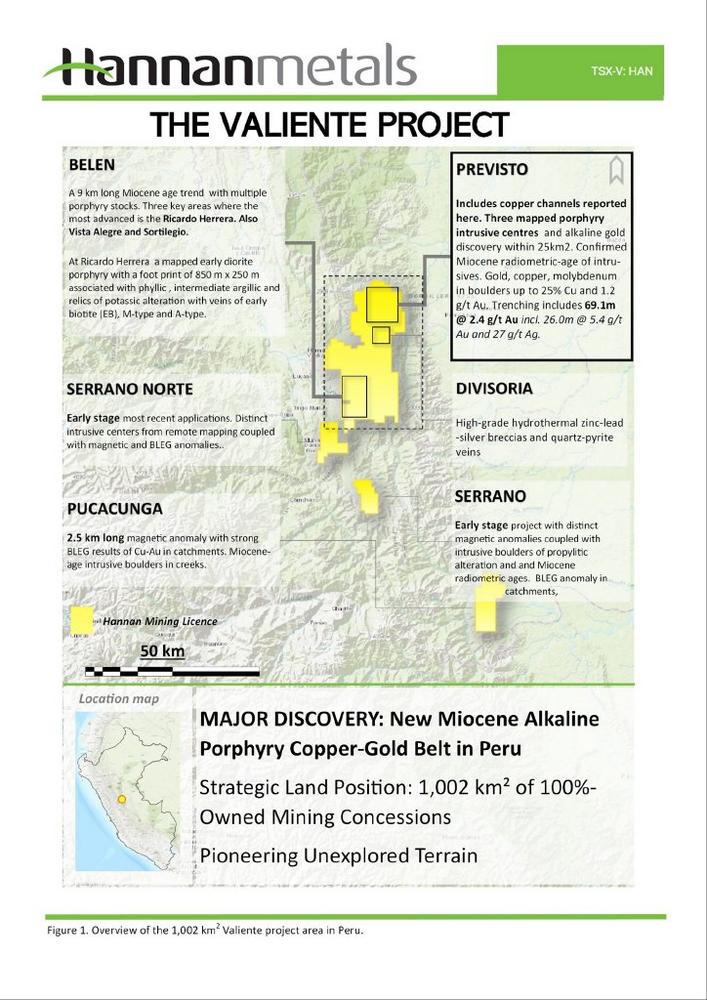 Hannan indentifies two new zones of gold mineralization at Previsto and expands the footprint to 650 metres strike