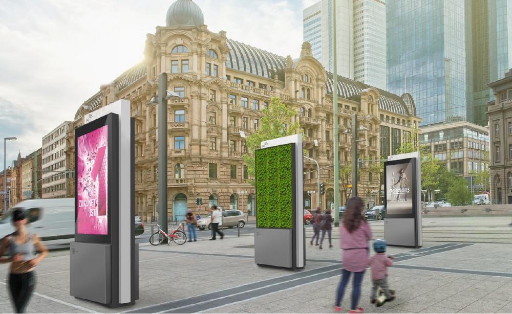 In der Stadt von morgen sorgt Werbung für sauberere Luft