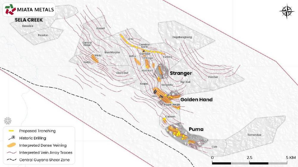 Miata Metals Highlights Initial Drill Targets on Sela Creek Gold Project, Suriname