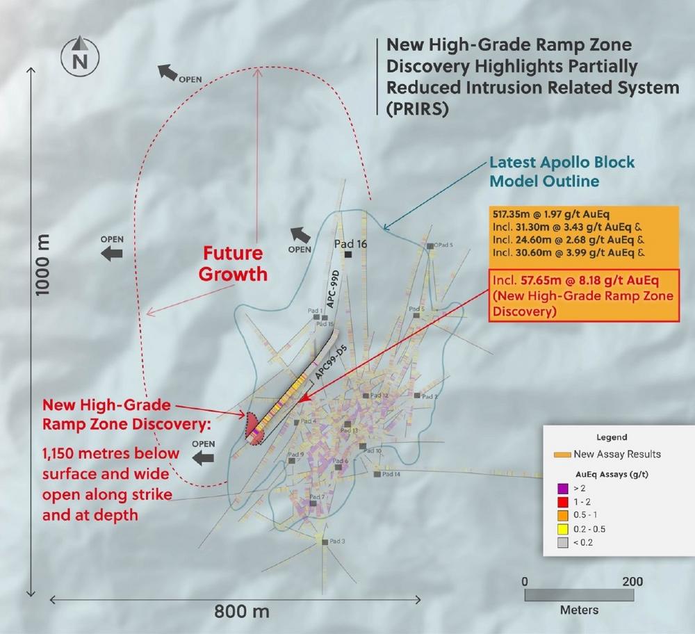 Collective Mining meldet eine neue hochgradige Entdeckung bei Apollo durch Bohrungen von 57,65 Meter mit 8,18 g/t AuEq einschließlich 18,85 Meter mit 20,21 g/t AuEq