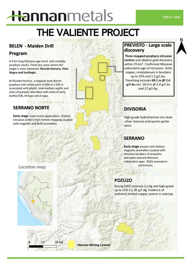 Hannan develops new high-grade zone 1 km south at Previsto up to 6.7 g/t gold as multiple targets developing