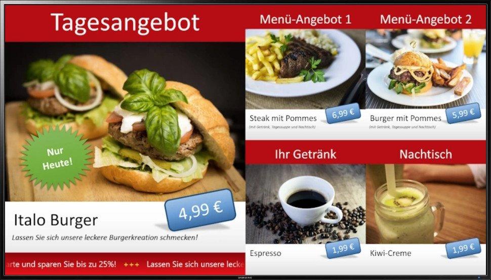 Digitale Menü-Boards und Anzeigetafeln für die Gastronomie