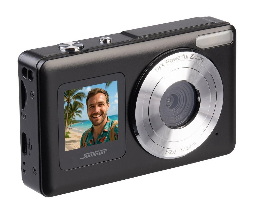 Somikon Full-HD-Digitalkamera, 4K interpoliert, 2 Displays, 18x-Digitalzoom