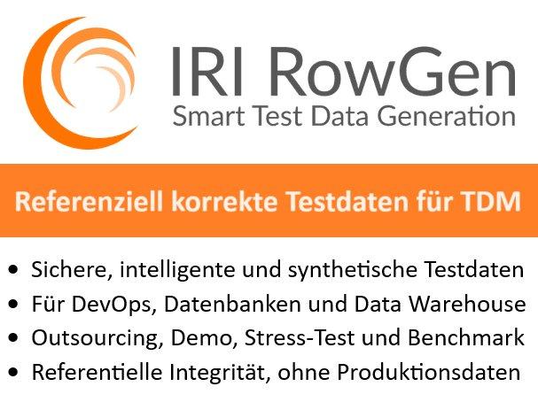 ❌ Hochwertige Testdatenerstellung ❌ IRI RowGen erzeugt synthetische Testdaten, ohne Datenschutzrisiken ❗